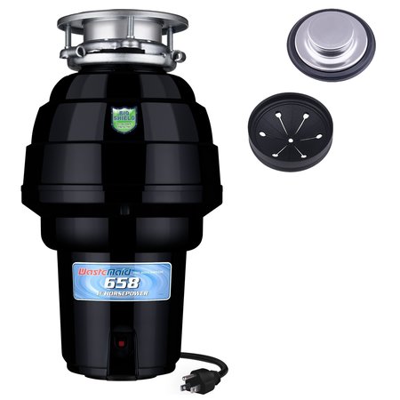 WASTEMAID 1-1/4 HP Garbage Disposal Anti-Jam and Corrosion Proof with Odor Guard and Silver Guard 10-US-WM-658-3B